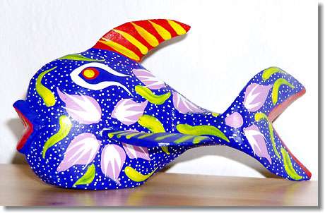 Alebrije Pescado Azul - Artesania Mexicana - Mexikanische Handwerkskunst (#1012)